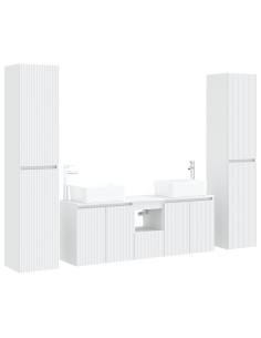 Set di mobili per il bagno 5 pz Bianco 33 x 34,5 x 160 cm 2