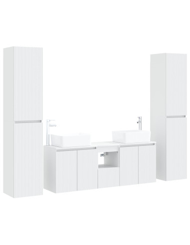 Set di mobili per il bagno 5 pz Bianco 33 x 34,5 x 160 cm
