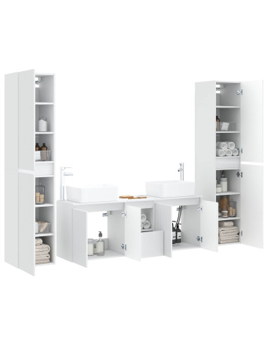 Set di mobili per il bagno 5 pz Bianco 33 x 34,5 x 160 cm