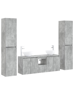 Set di mobili per il bagno 5 pz Grigio Cemento 2