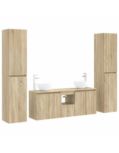 Set di mobili per il bagno 5 pz Rovere Sonoma 2