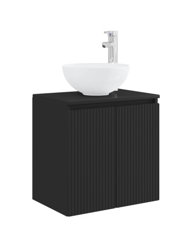 Set di mobili per il bagno 5 pz Nero 33 x 34,5 x 160 cm