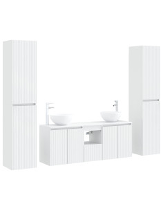 Set di mobili per il bagno 5 pz Bianco 33 x 34,5 x 160 cm 2