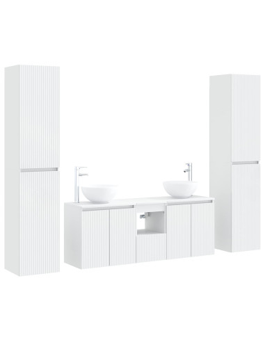 Set di mobili per il bagno 5 pz Bianco 33 x 34,5 x 160 cm