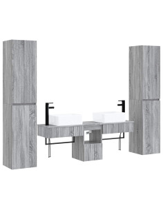 Set di mobili per il bagno 5 pz Sonoma grigio 2