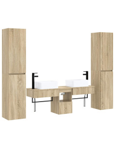 Set di mobili per il bagno 5 pz Rovere Sonoma 2
