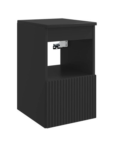Set di mobili per il bagno 5 pz Nero 33 x 34,5 x 160 cm