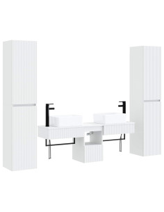 Set di mobili per il bagno 5 pz Bianco 33 x 34,5 x 160 cm 2