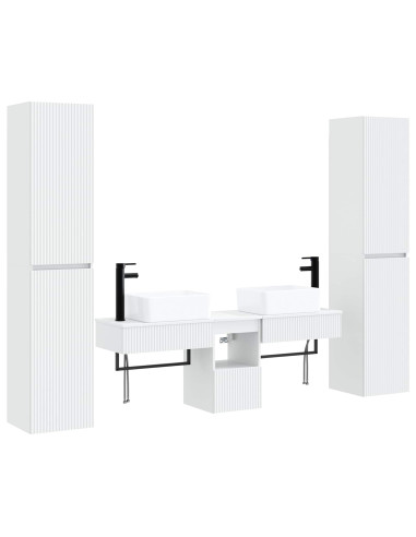 Set di mobili per il bagno 5 pz Bianco 33 x 34,5 x 160 cm