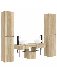 Set di mobili per il bagno 5 pz Rovere Sonoma 2