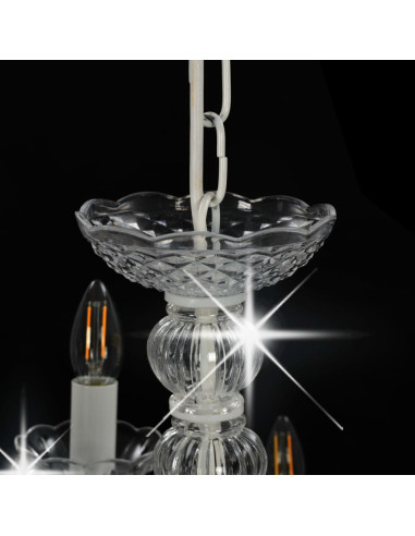 Candelabro a 2 Livelli Bianco 15 Lampadine E14