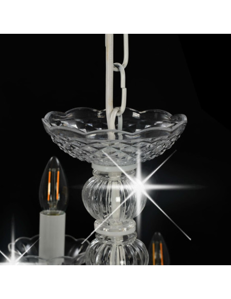 Candelabro a 2 Livelli Bianco 15 Lampadine E14