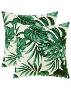 Federa 2 pcs HEERLEN Motivo a Foglie 40 x 40 cm Poliestere