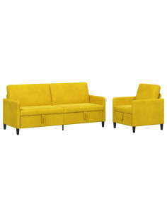 Set di Divani con Storage 2 pz Giallo Poliestere 2