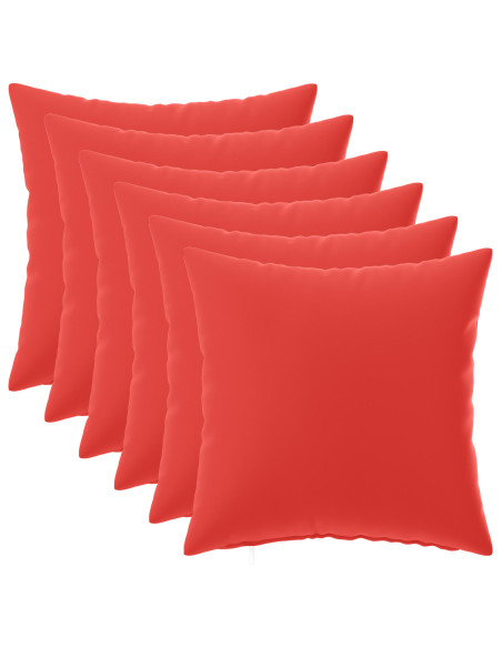 Federa 6 pcs HEERLEN Rosso 40 x 40 cm Poliestere