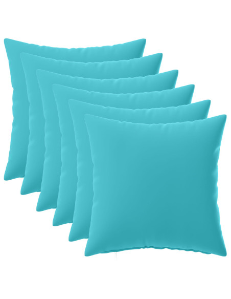 Federa 6 pcs HEERLEN Turchese 40 x 40 cm Poliestere
