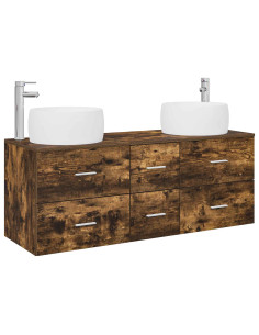 Set di mobili per il bagno 3 pz Rovere Fumo 49,5 x 44,5 x 66 cm 2