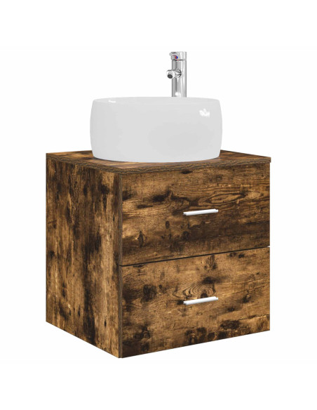 Set di mobili per il bagno 3 pz Rovere Fumo 49,5 x 44,5 x 66 cm