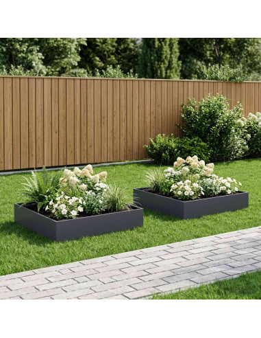 Vaso da giardino 2 pz Antracite 100 x 100 x 20 cm