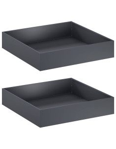 Vaso da giardino 2 pz Antracite 100 x 100 x 20 cm 2