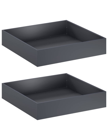 Vaso da giardino 2 pz Antracite 100 x 100 x 20 cm