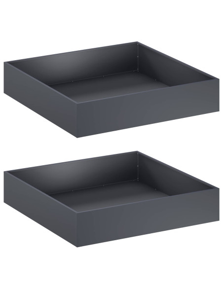 Vaso da giardino 2 pz Antracite 100 x 100 x 20 cm