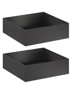 Vaso da giardino 2 pz Nero 100 x 100 x 30 cm 2