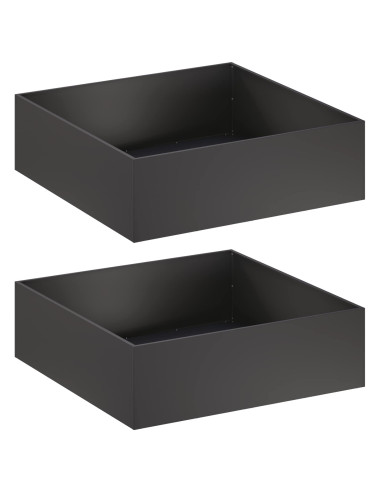 Vaso da giardino 2 pz Nero 100 x 100 x 30 cm