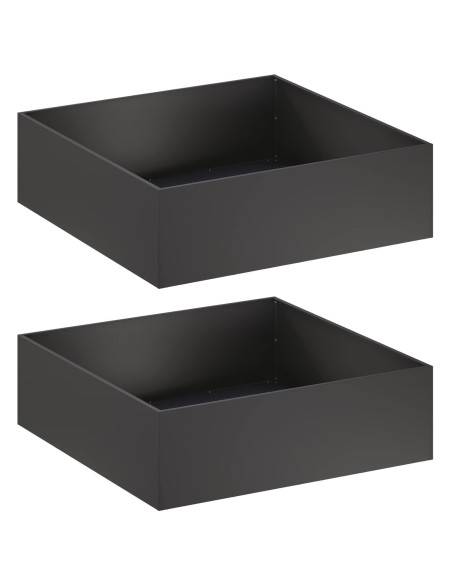 Vaso da giardino 2 pz Nero 100 x 100 x 30 cm