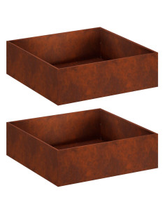 Vaso da giardino 2 pz Ruggine 100 x 100 x 30 cm Acciaio Corten 2