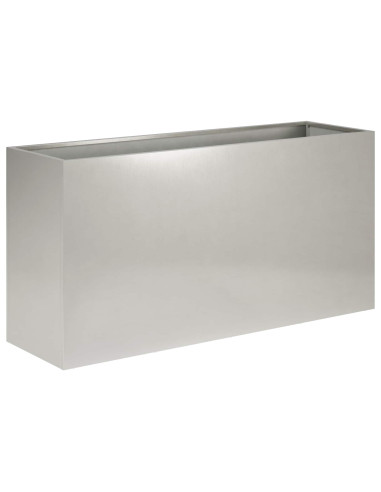 Vaso da giardino 2 pz Argento 100 x 30 x 50 cm Acciaio Inox