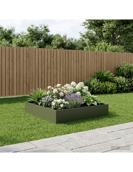 Vaso da giardino Verde Oliva 100 x 100 x 20 cm