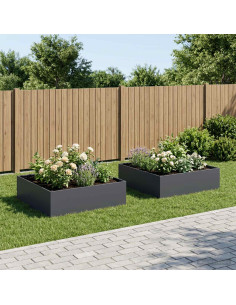 Vaso da giardino 2 pz Antracite 100 x 100 x 30 cm