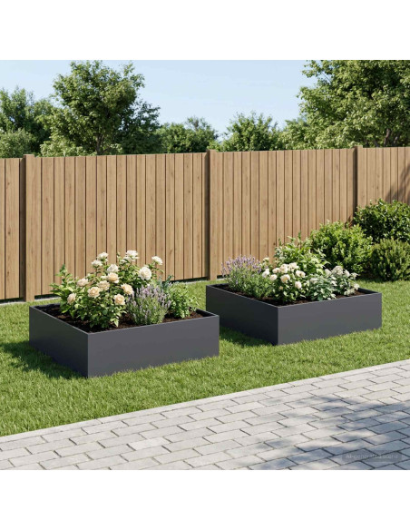 Vaso da giardino 2 pz Antracite 100 x 100 x 30 cm
