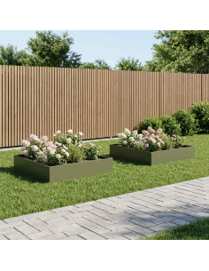 Vaso da giardino 2 pz Verde Oliva 100 x 100 x 20 cm