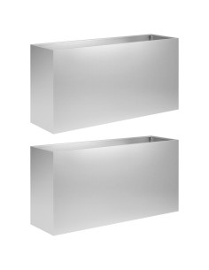 Vaso da giardino 2 pz Argento 100 x 30 x 40 cm Acciaio zincato 2