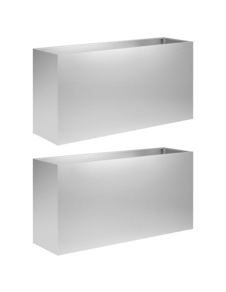 Vaso da giardino 2 pz Argento 100 x 30 x 40 cm Acciaio zincato