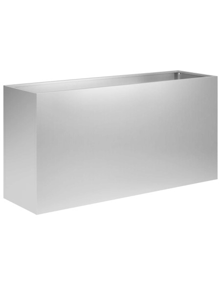 Vaso da giardino 2 pz Argento 100 x 30 x 40 cm Acciaio zincato