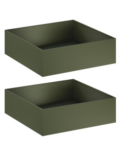 Vaso da giardino 2 pz Verde Oliva 100 x 100 x 30 cm 2