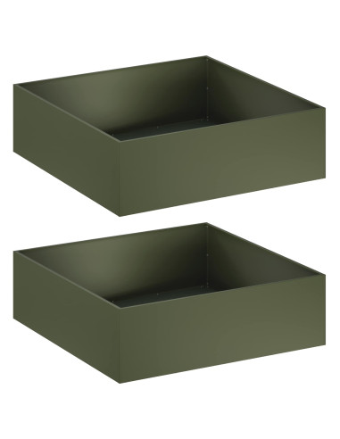 Vaso da giardino 2 pz Verde Oliva 100 x 100 x 30 cm