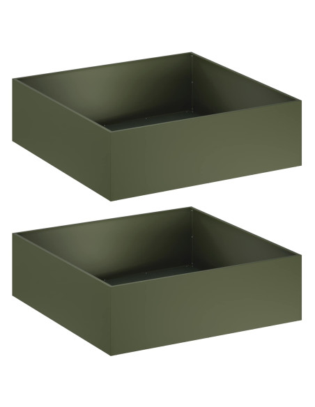 Vaso da giardino 2 pz Verde Oliva 100 x 100 x 30 cm