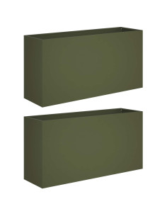 Vaso da giardino 2 pz Verde Oliva 100 x 30 x 40 cm 2