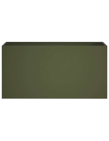Vaso da giardino 2 pz Verde Oliva 100 x 30 x 40 cm