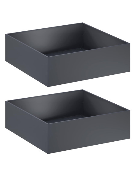 Vaso da giardino 2 pz Antracite 100 x 100 x 30 cm
