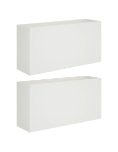 Vaso da giardino 2 pz Bianco 100 x 30 x 50 cm 2
