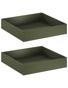 Vaso da giardino 2 pz Verde Oliva 100 x 100 x 20 cm 2