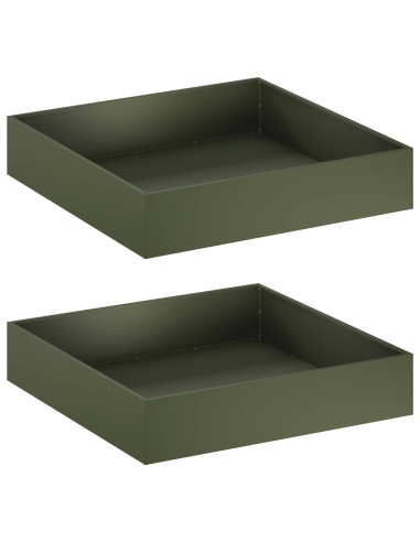 Vaso da giardino 2 pz Verde Oliva 100 x 100 x 20 cm