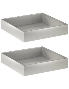 Vaso da giardino 2 pz Argento 100 x 100 x 20 cm Acciaio Inox 2