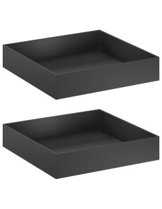 Vaso da giardino 2 pz Nero 100 x 100 x 20 cm 2