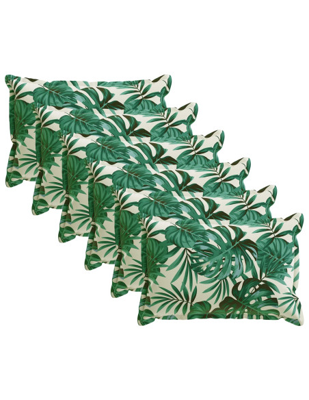 Federa 6 pz HOUTEN Motivo a Foglie 40 x 60 cm Poliestere